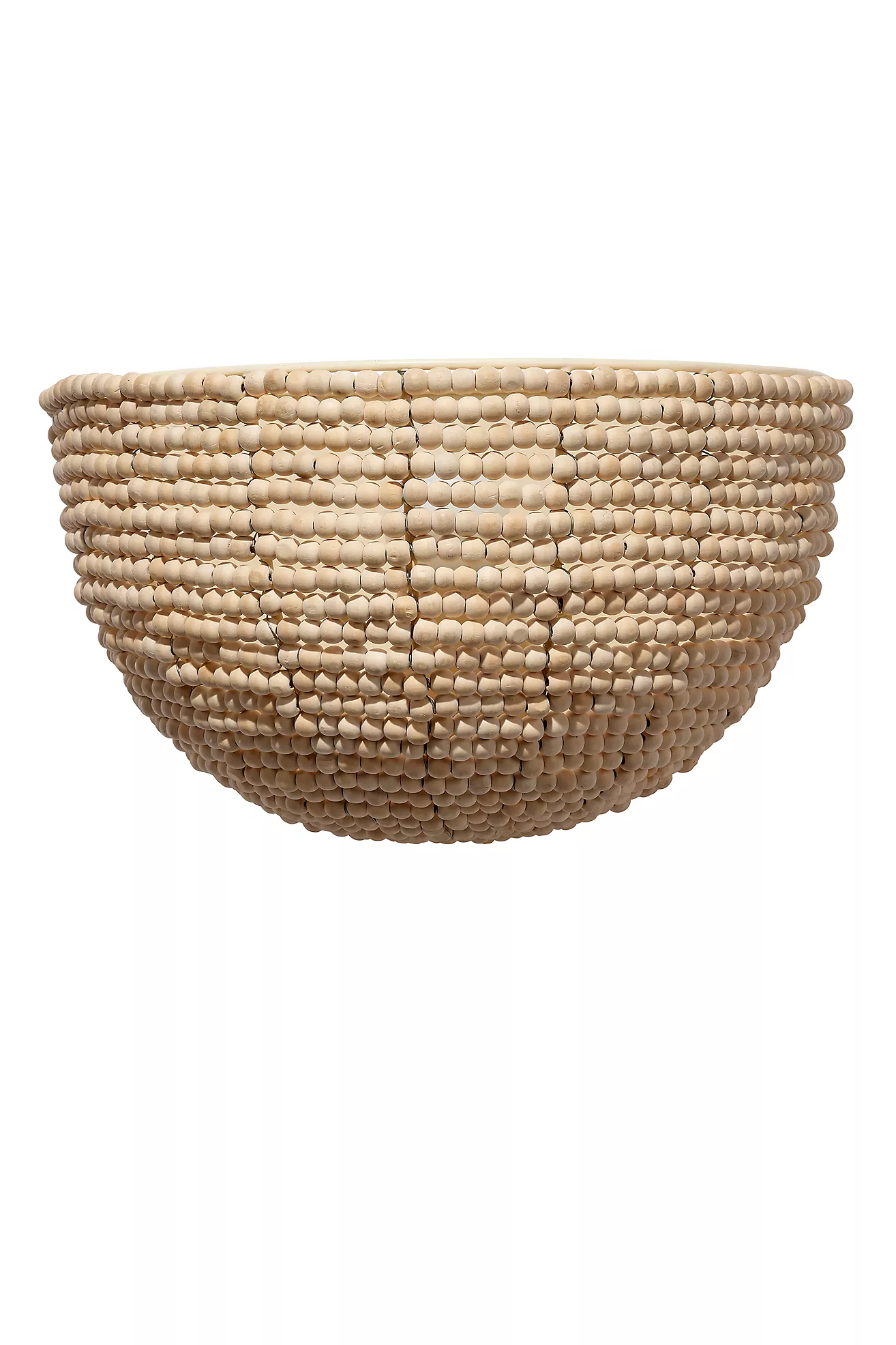 Barnacle Wood Bead Demi Lune Sconce​