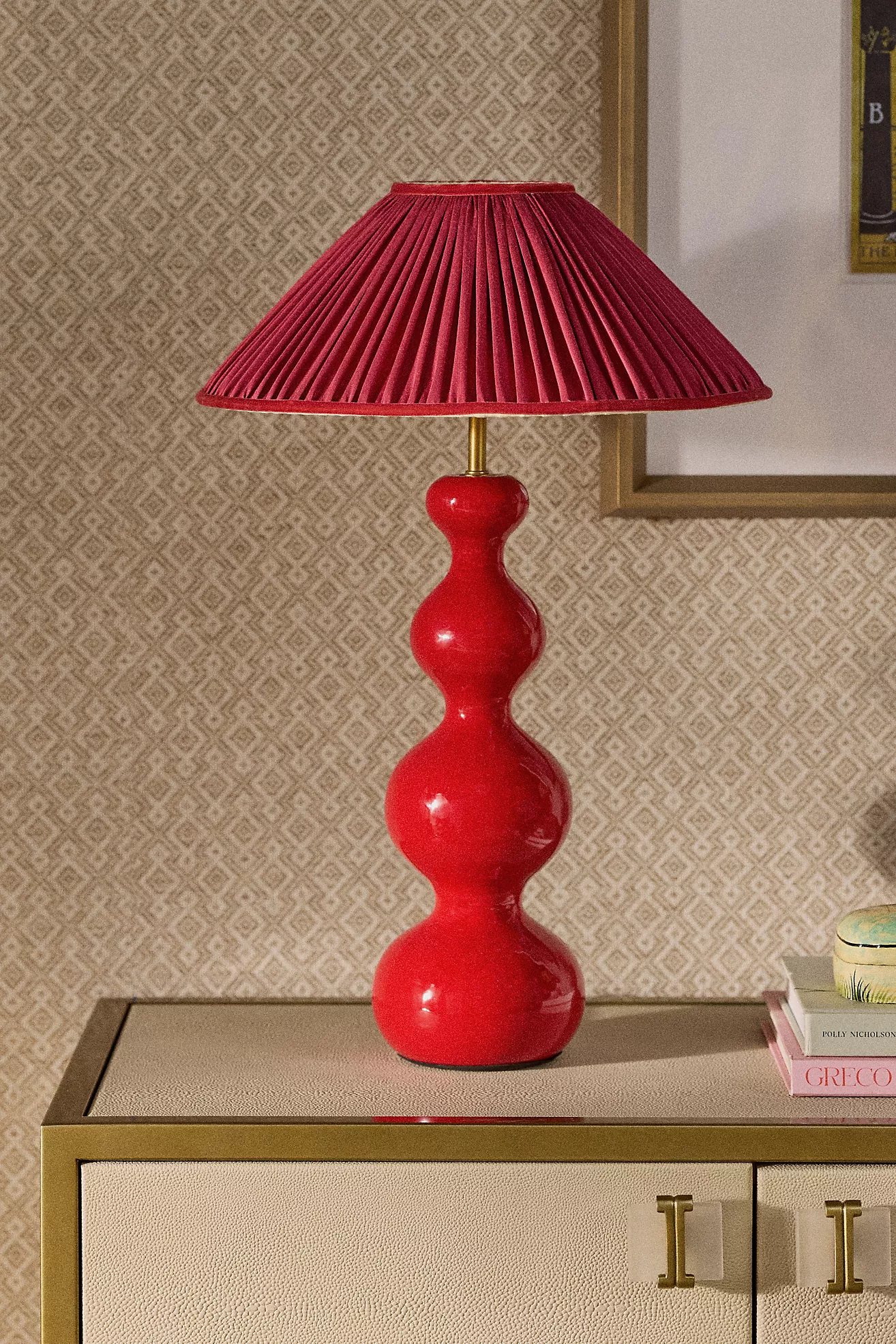 Pooky The Wobster Ceramic Ruched Shade Table Lamp