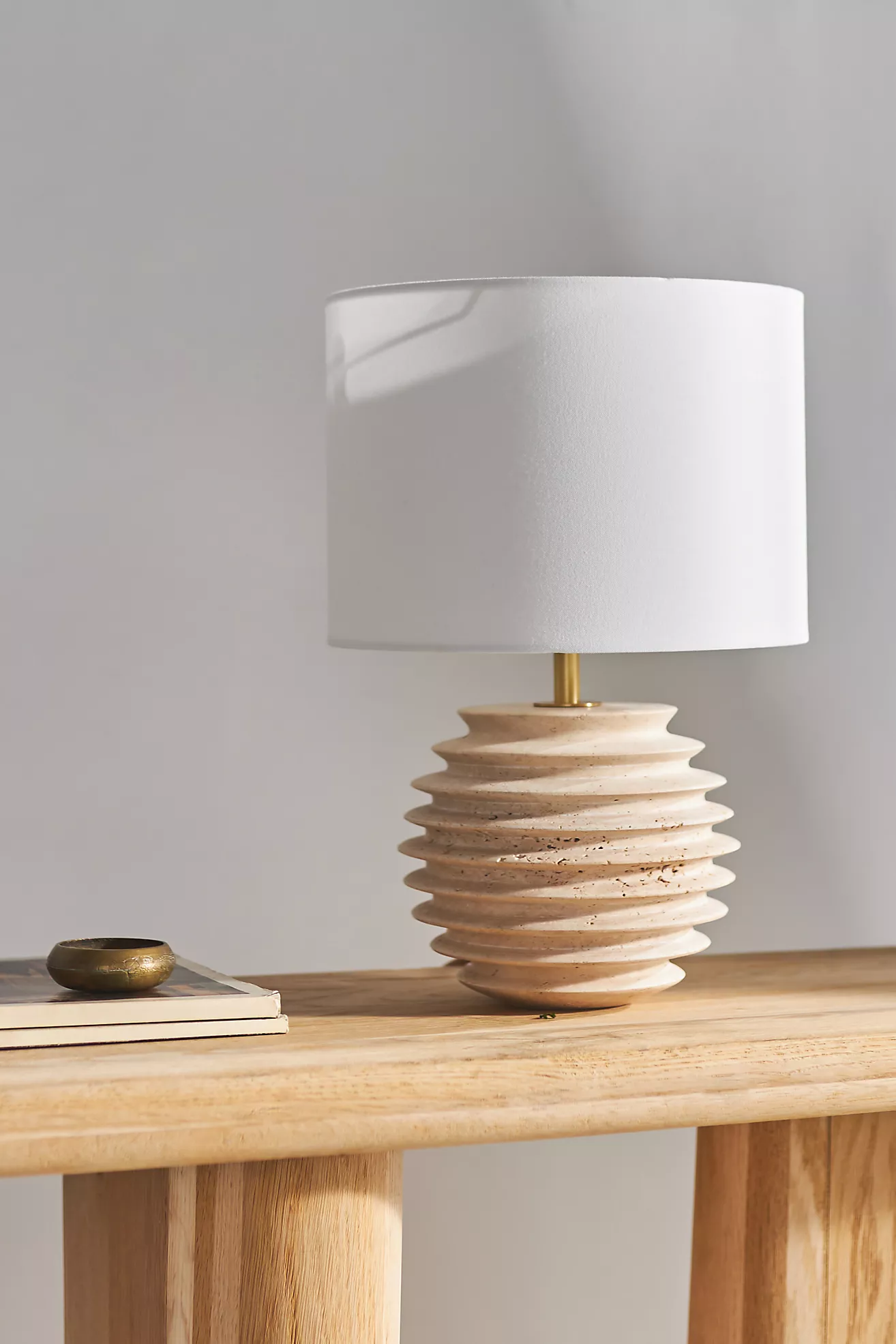 Thea Travertine Mini Table Lamp