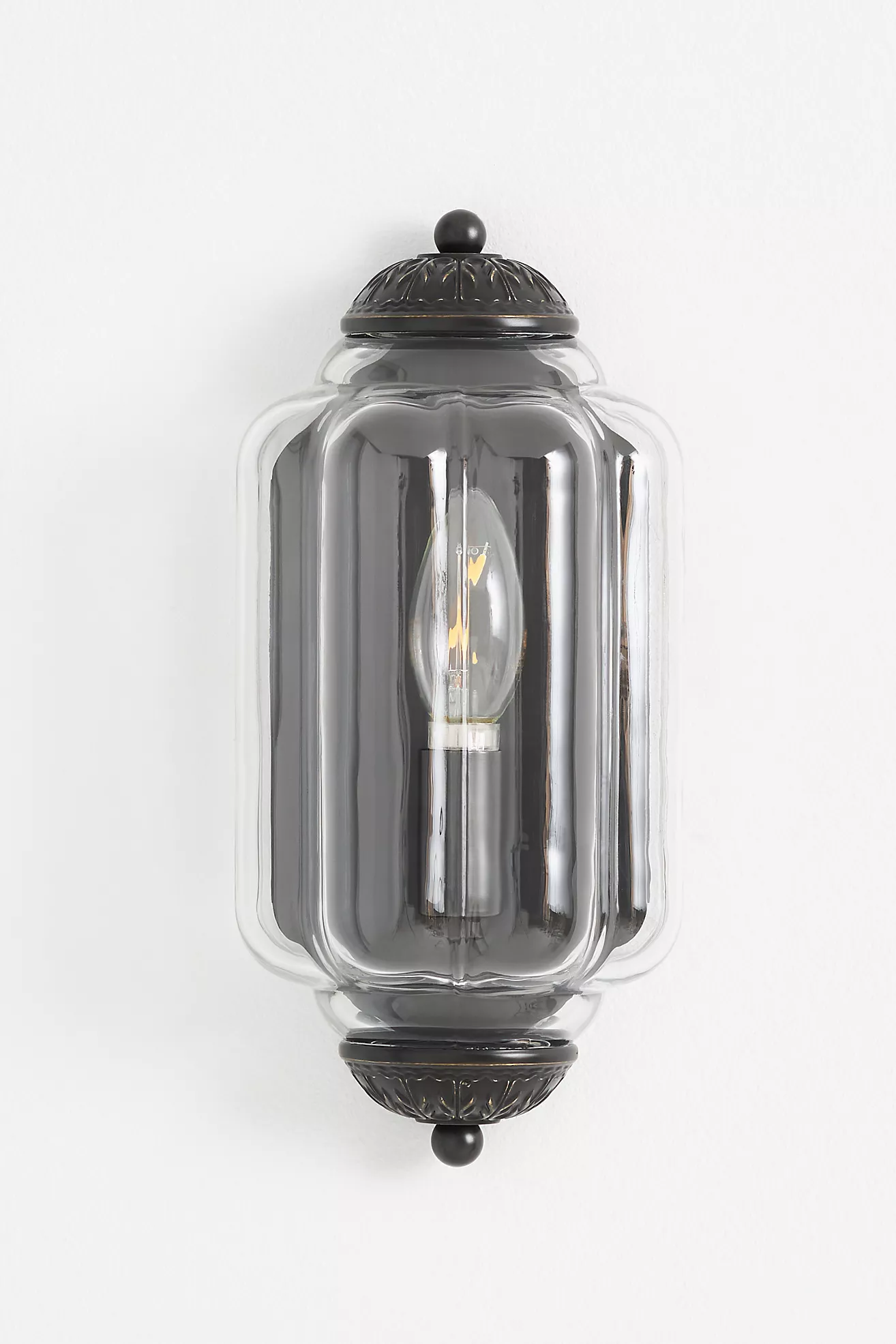 The Eloise Scallop Milk Glass Flush Sconce Wall Light