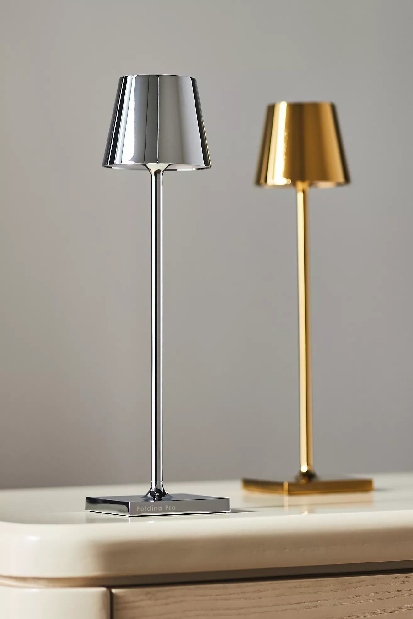Poldina Pro Micro Metallic Cordless Rechargeable LED Table Lamp