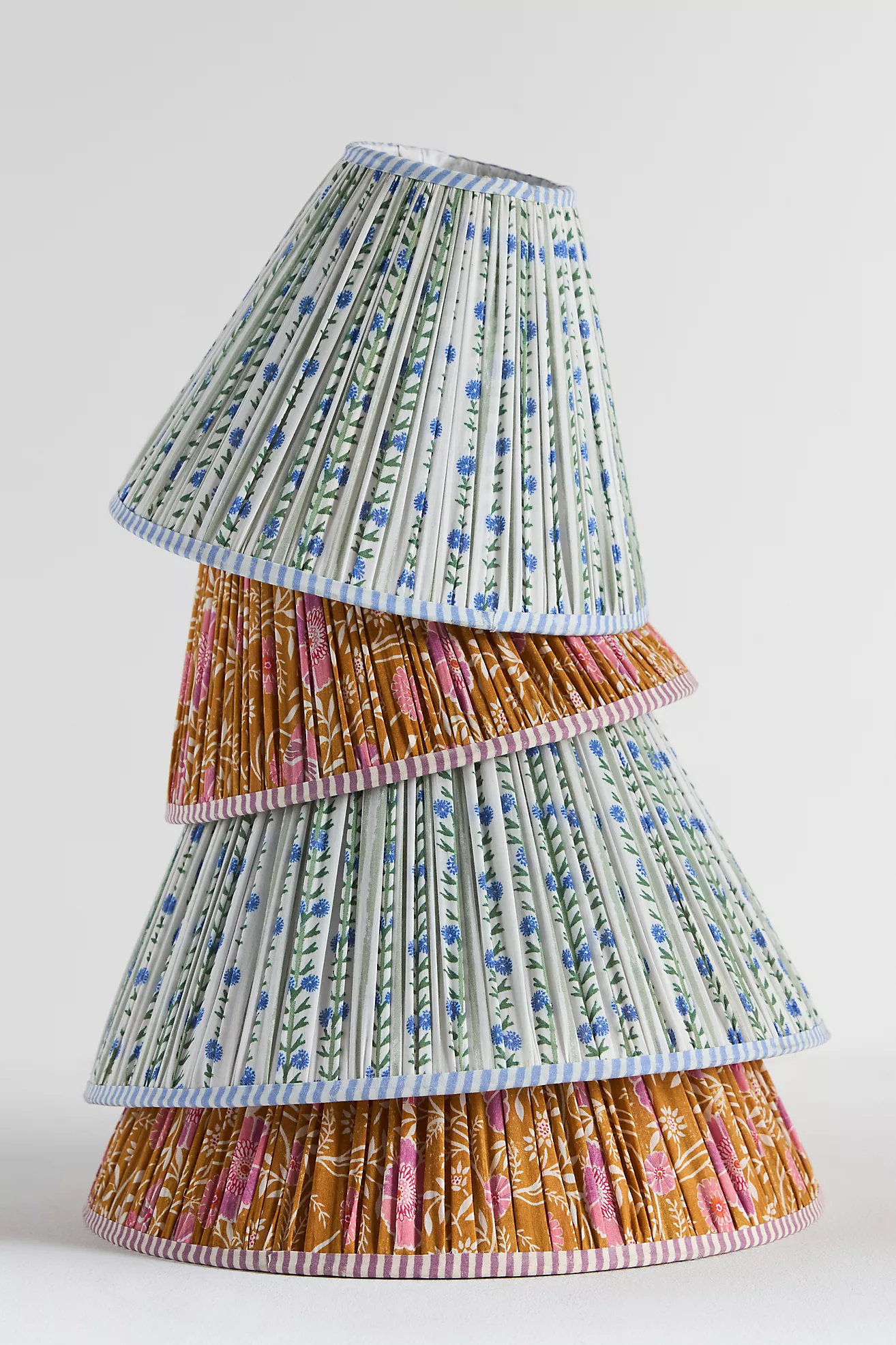 Ellen Merchant Ruched Empire Floral Cottage Lamp Shade