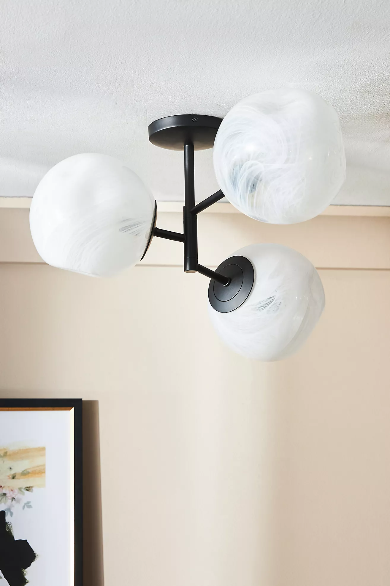 Cloud Organic Glass Flush Mount