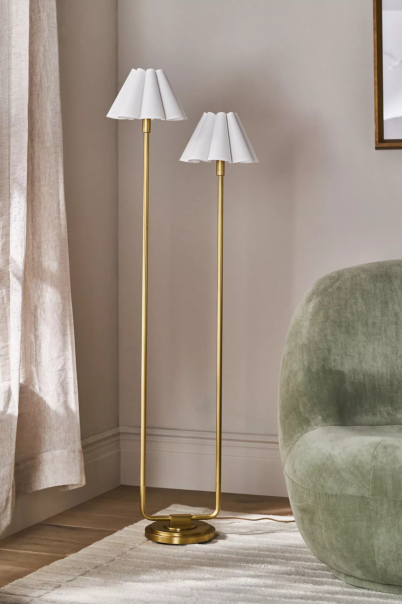 Polly Scalloped Shaded Metal Floor Lamp
