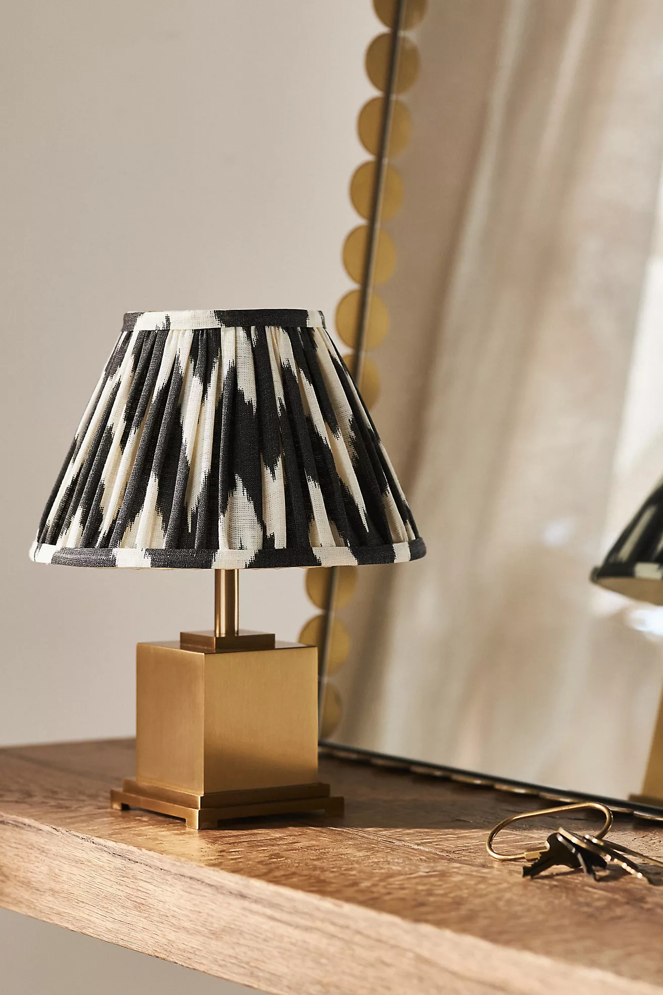 Pooky The Walter Cordless Rechargeable Metal Ruched Shade Table Lamp