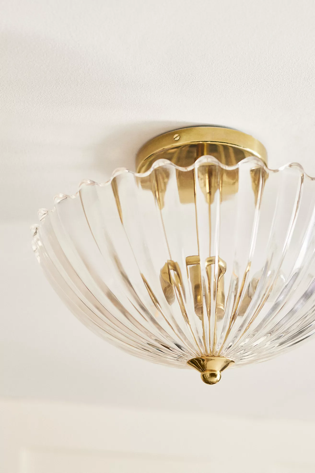Nora Glass Brass Flush Mount