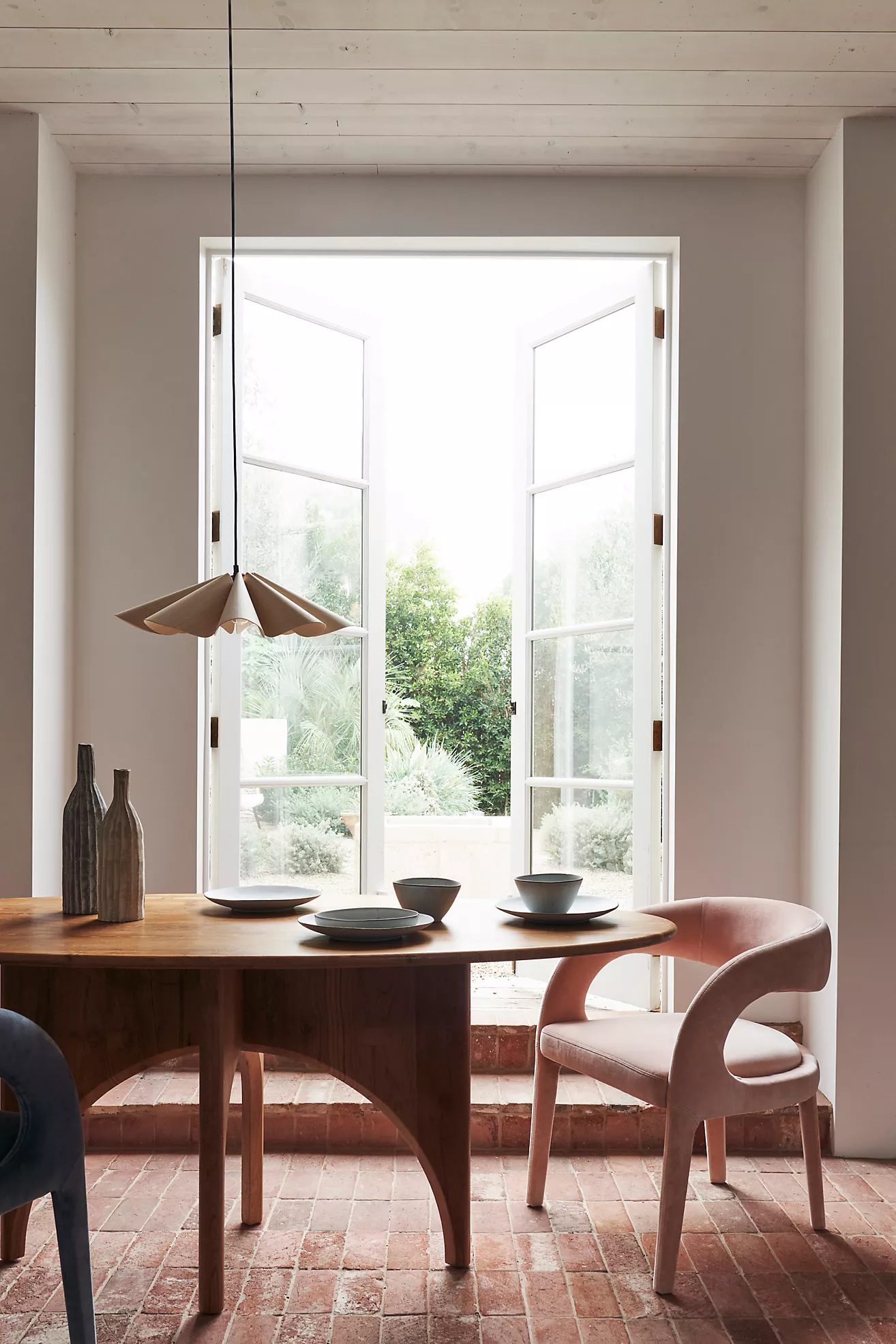 Bruck Lighting Delfina Scalloped Wood Pendant