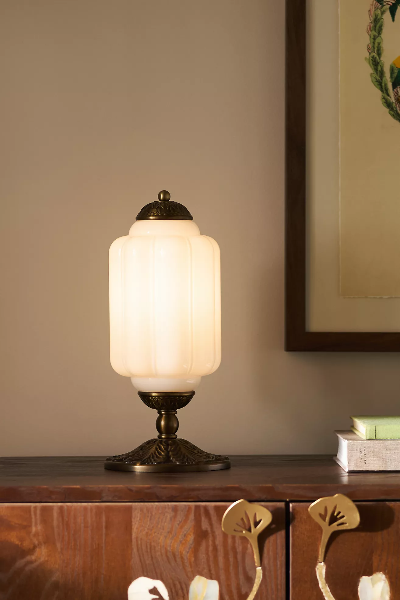 The Eloise Scallop Milk Glass Table Lamp