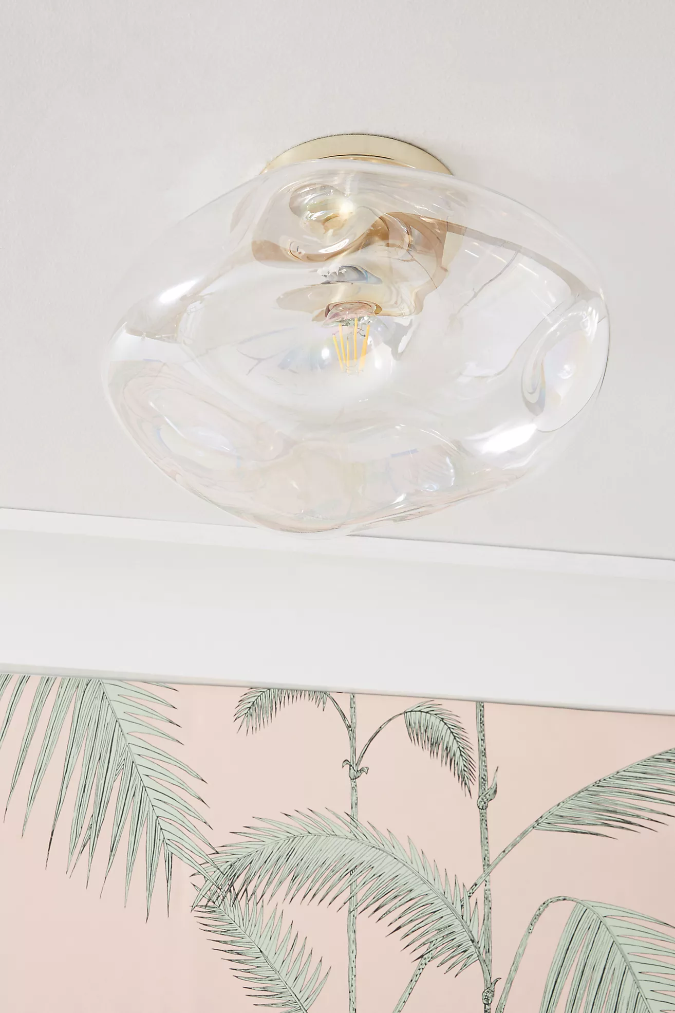 Iridescent Glass Organic Flush Mount