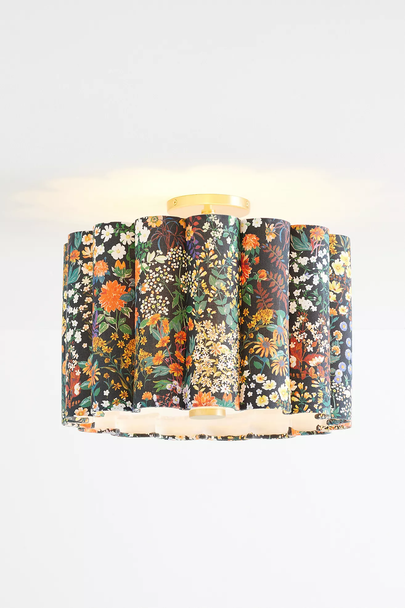 Maeve Scalloped Fabric Flush Mount Ceiling Light
