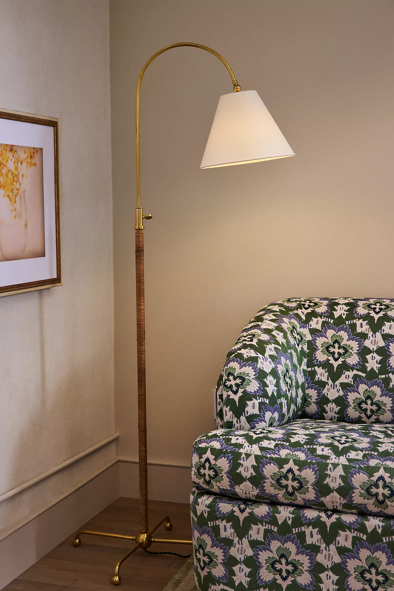Curves Metal & Rattan Shaded No. 1 Floor Lamp