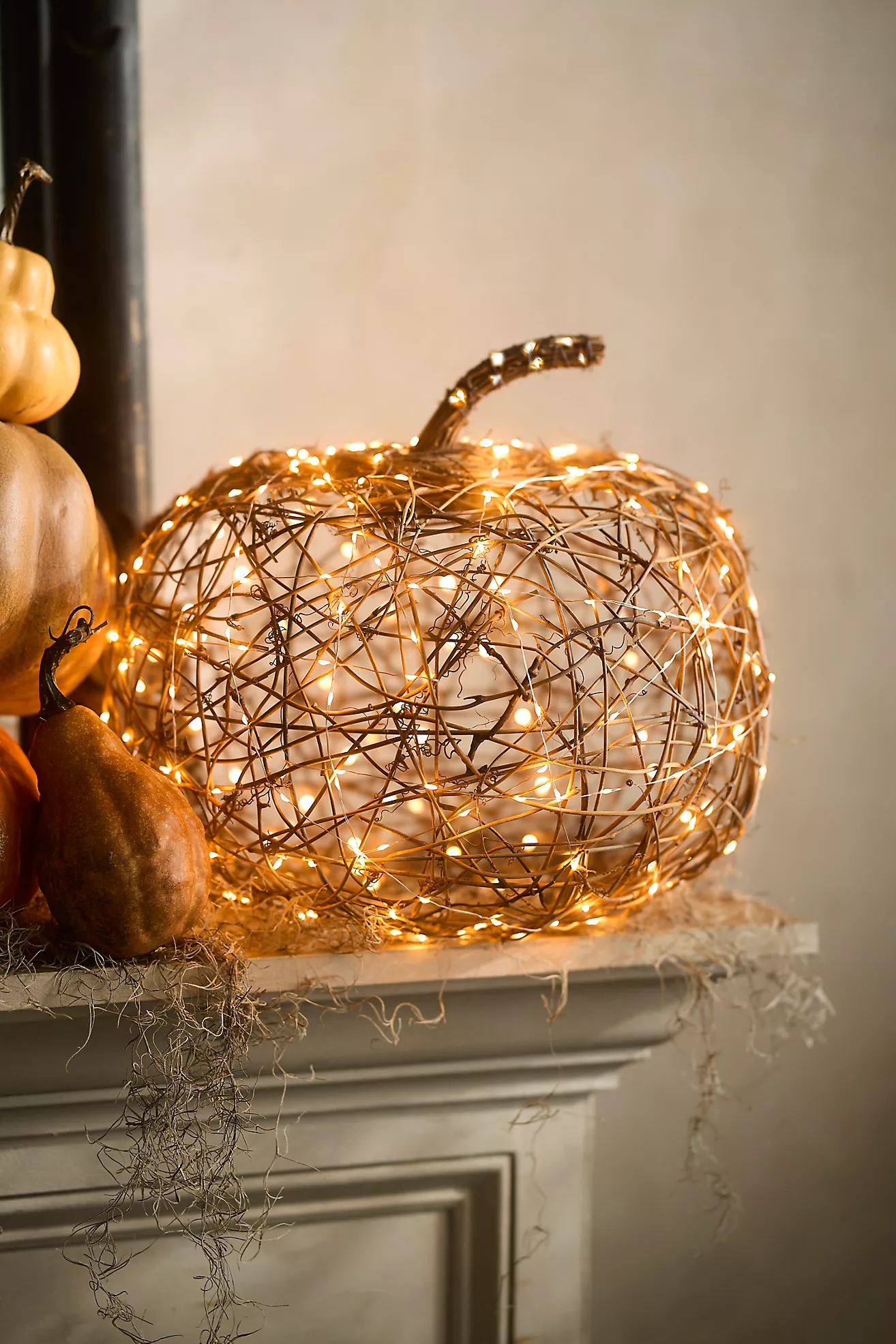 Twinkling Illuminated Vine Pumpkin
