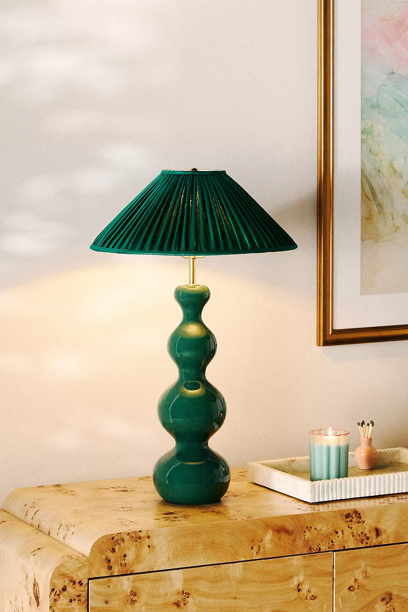 Pooky The Wobster Ceramic Ruched Shade Table Lamp