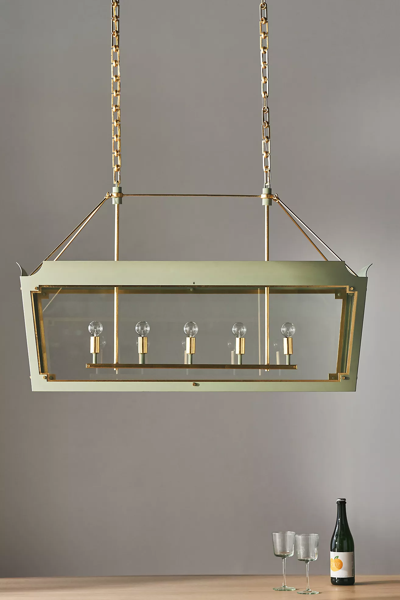 Caddo Linear Glass Metal Chandelier