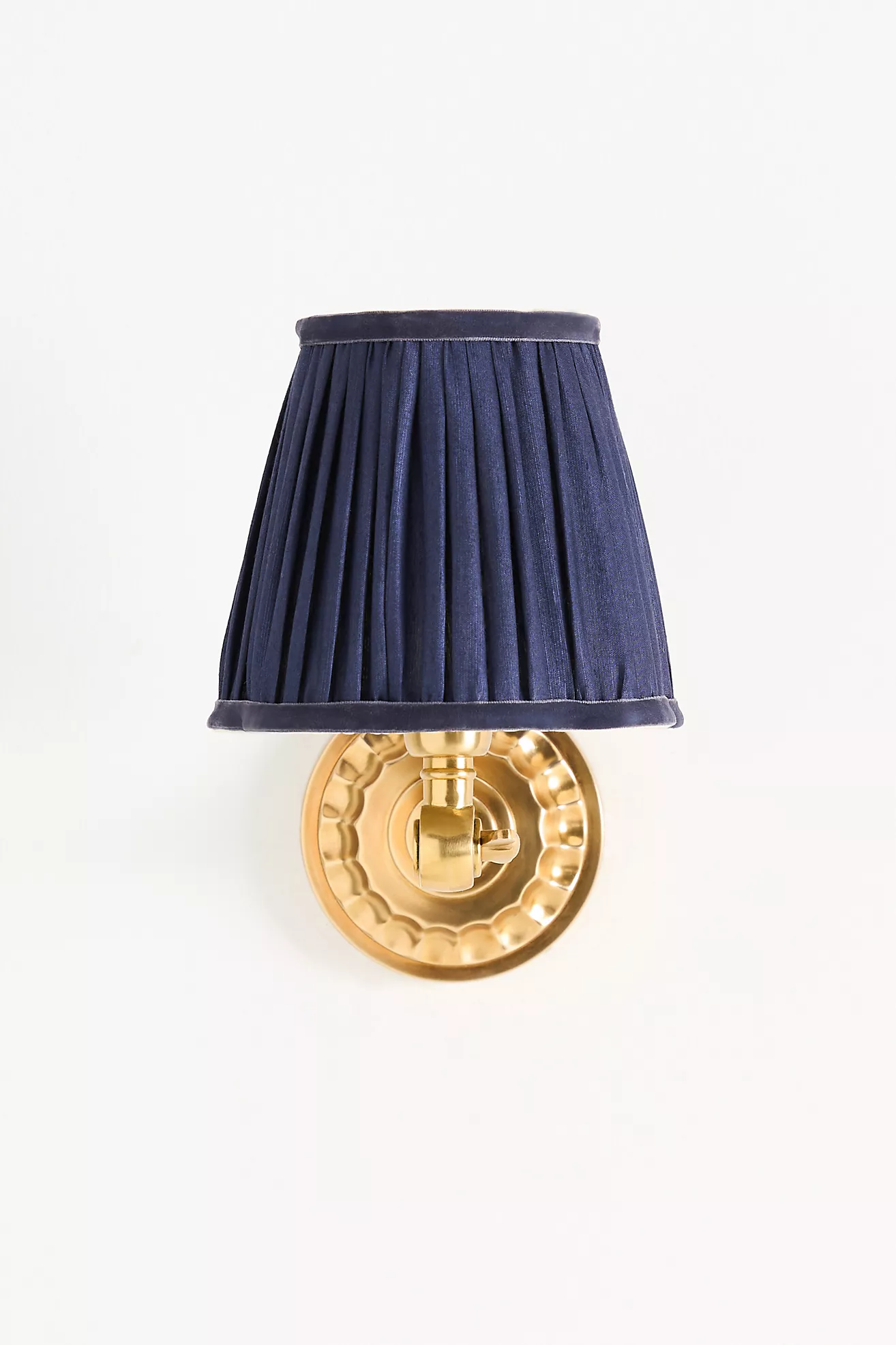Pooky Rose Ruched Shade & Metal Sconce Wall Light