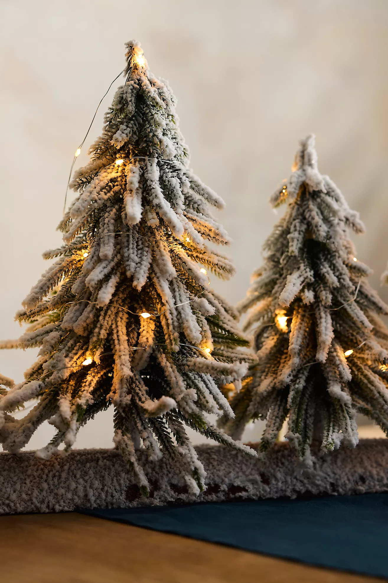 Illuminated Snowy Brush Tree Centerpiece