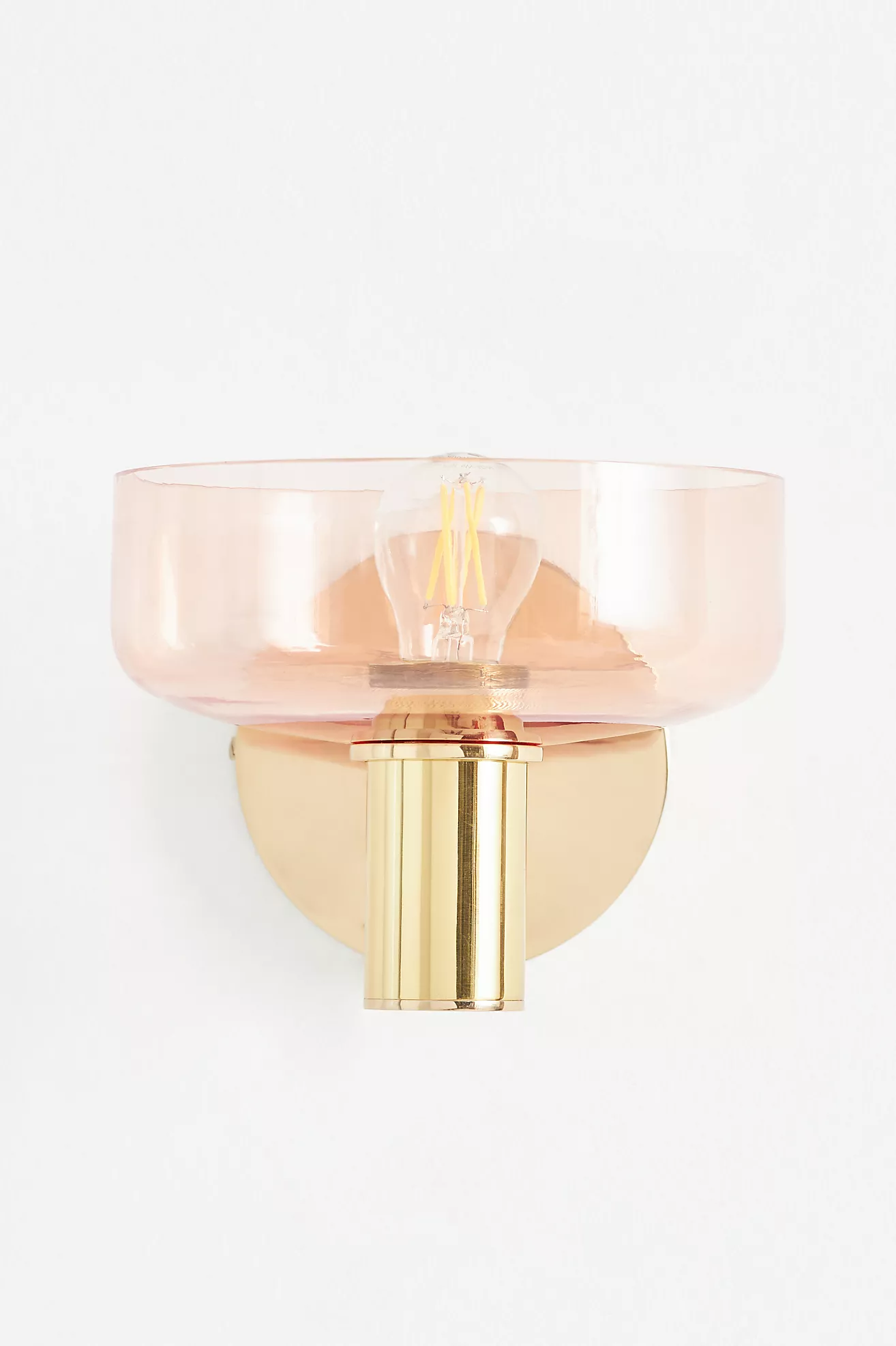 Morgan Glass & Brass Pink Sconce Wall Light