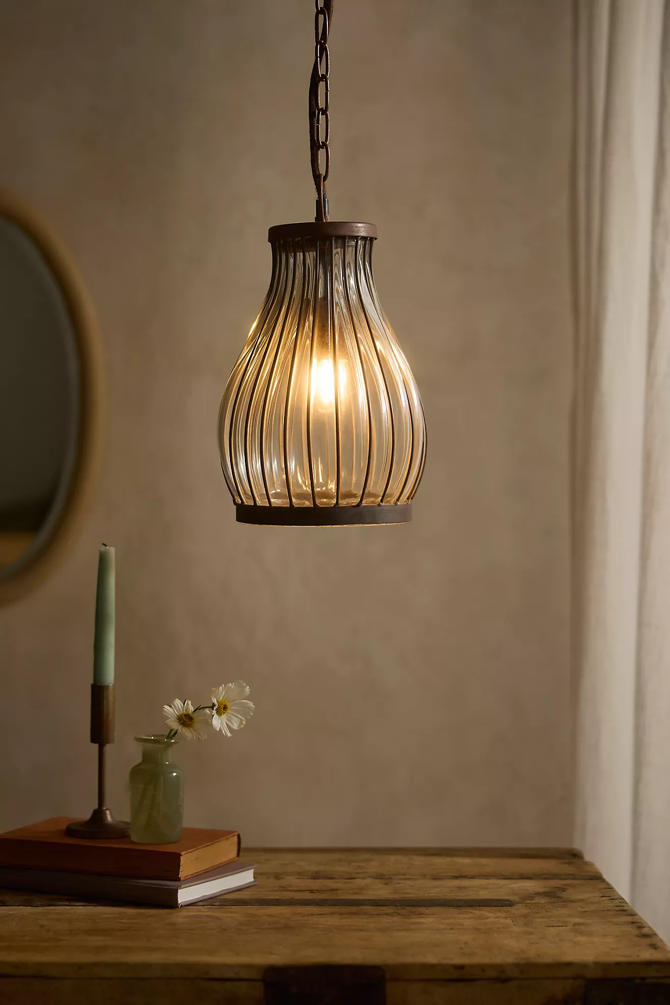 Striped Iron Pendant Light