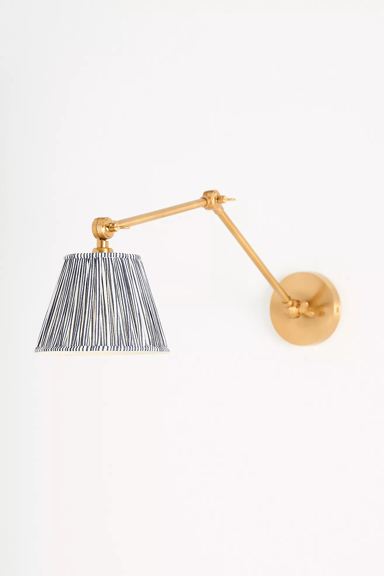 Pooky Stork Ruched Shade Metal Articulating Sconce Wall Light