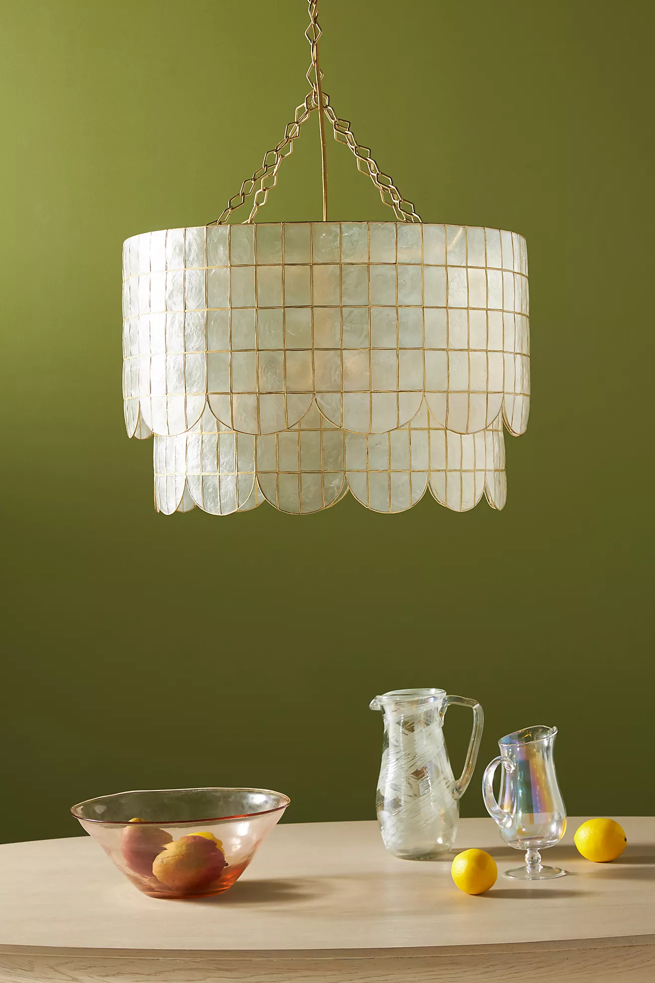 Heather Capiz Scalloped Pendant