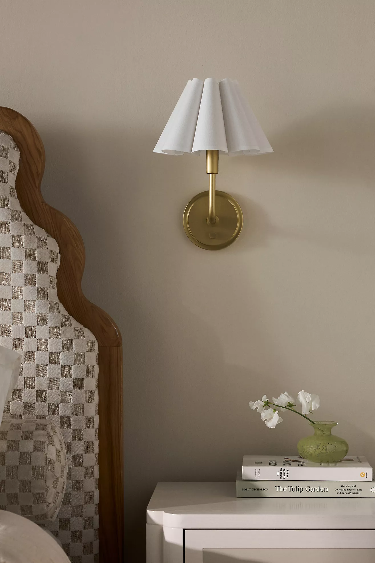 Polly Scalloped Shaded Metal Sconce Wall Light