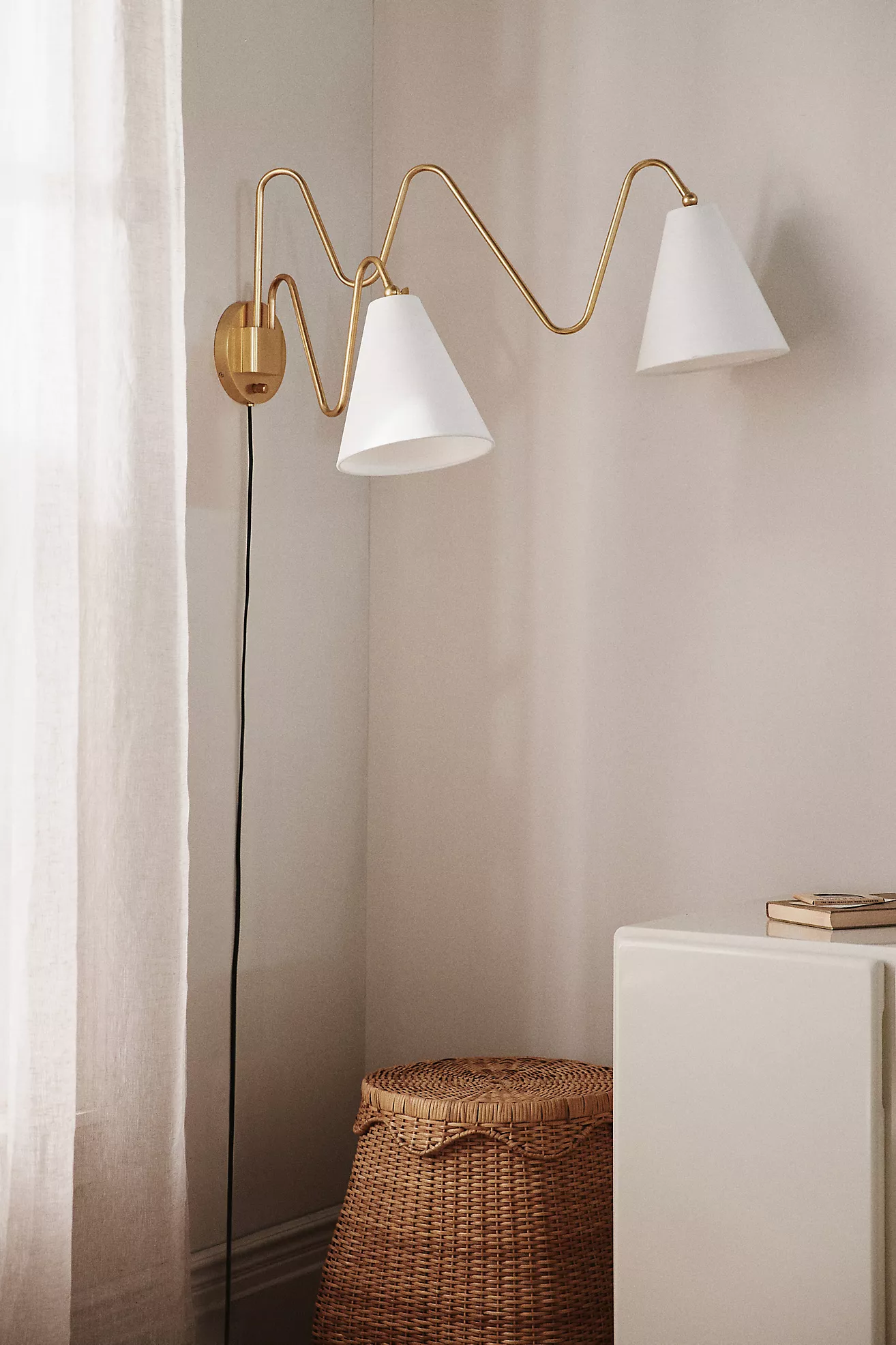 Onda Iron Double Plug-In Sconce Wall Light