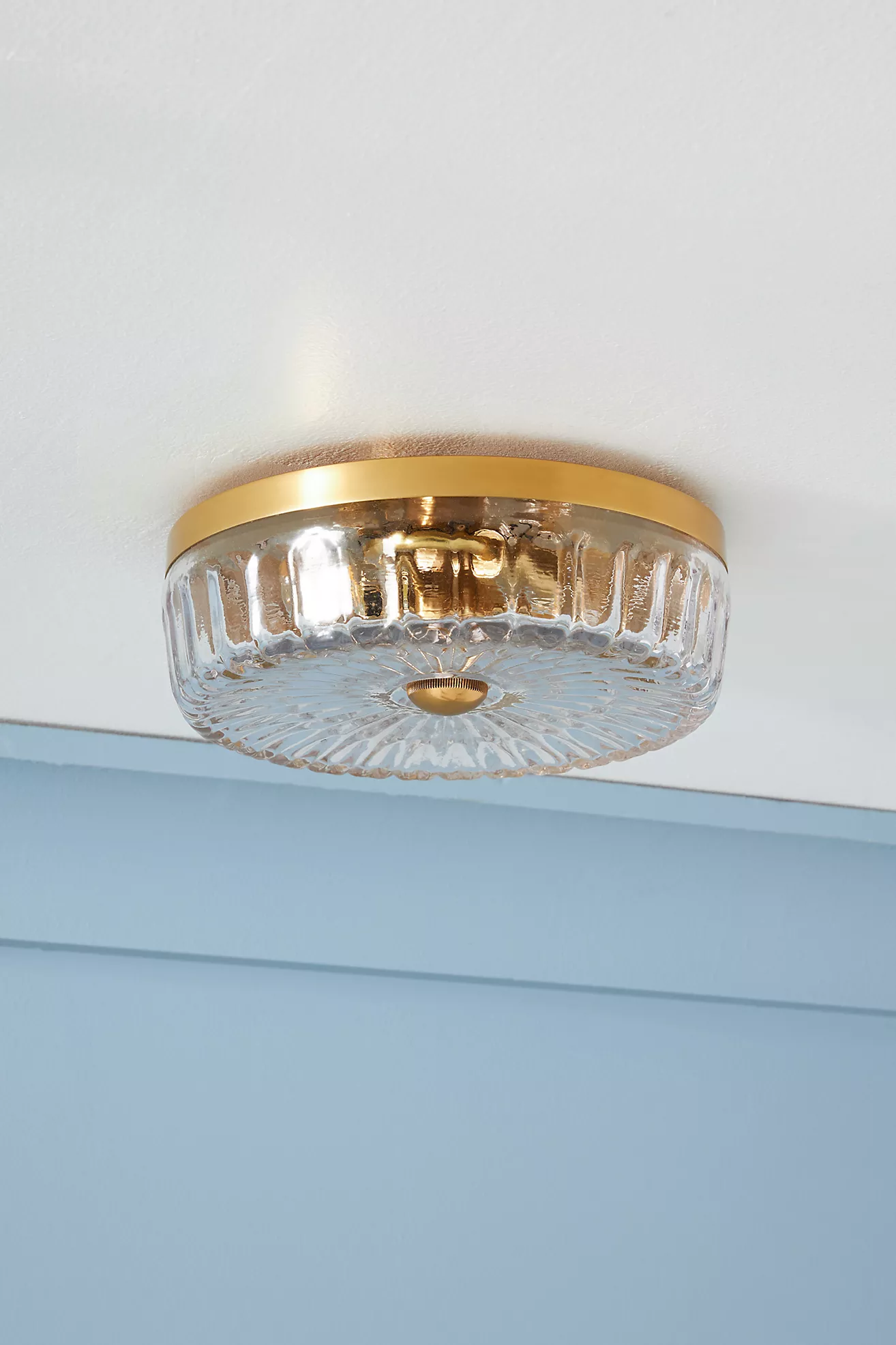 Elora Brass and Glass Flush Mount