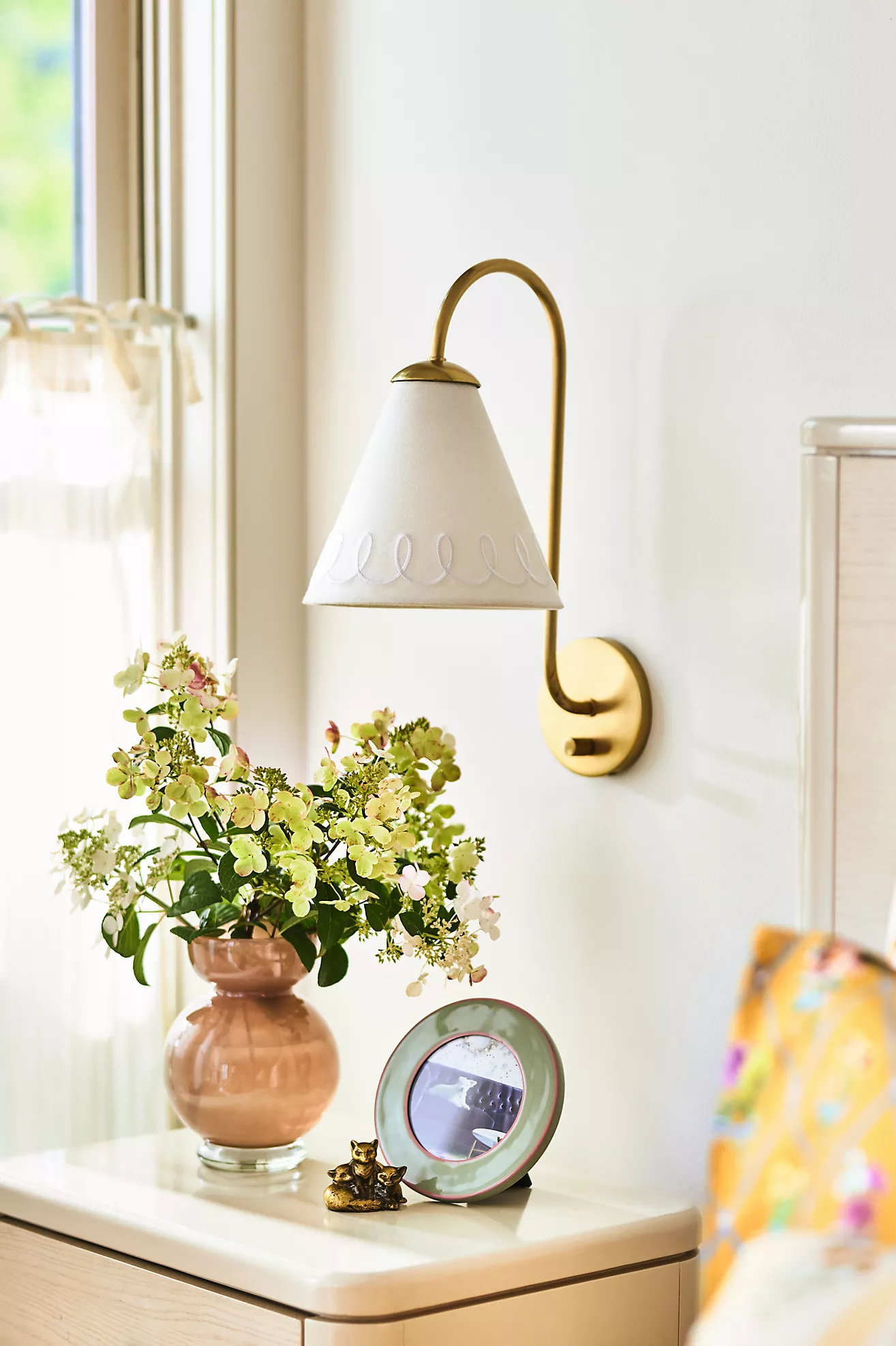 Maeve Embroidered Loop Shaded Sconce Wall Light