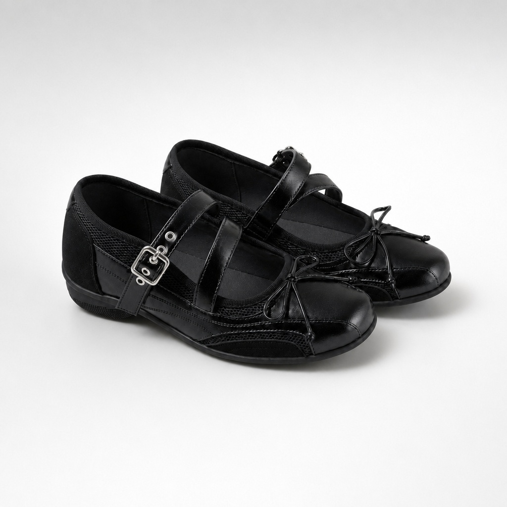 Variante nera Mary Jane flat