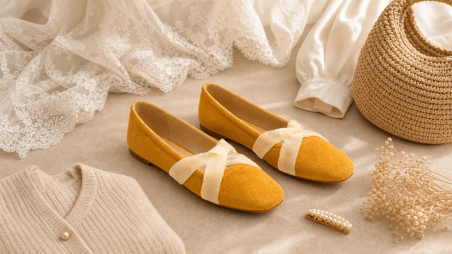 Scarpe basse Mary Jane con punta arrotondata in stile morbido scena di eroe