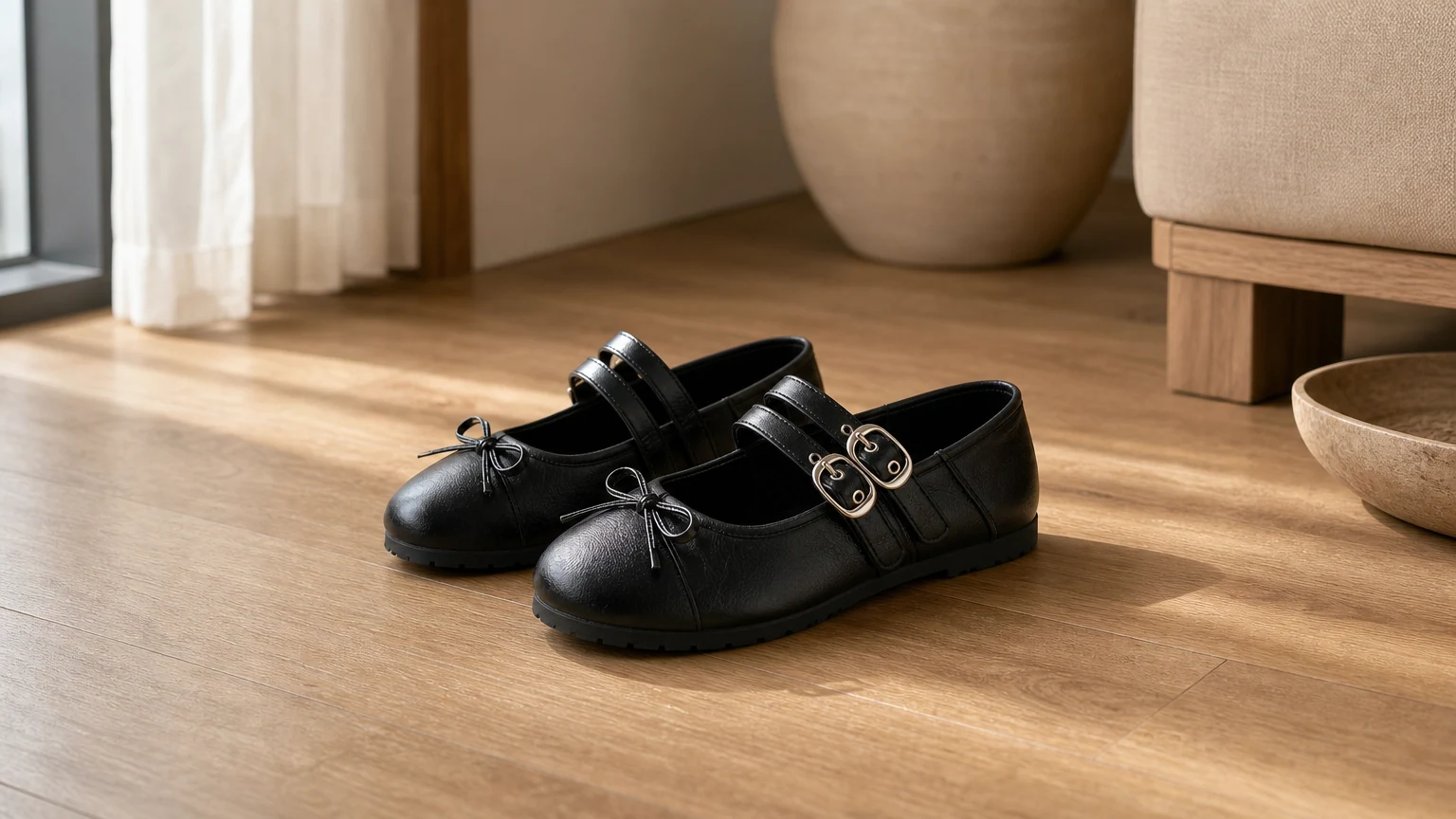 Ballerine Mary Jane con doppia fibbia in uno stile di vita soft