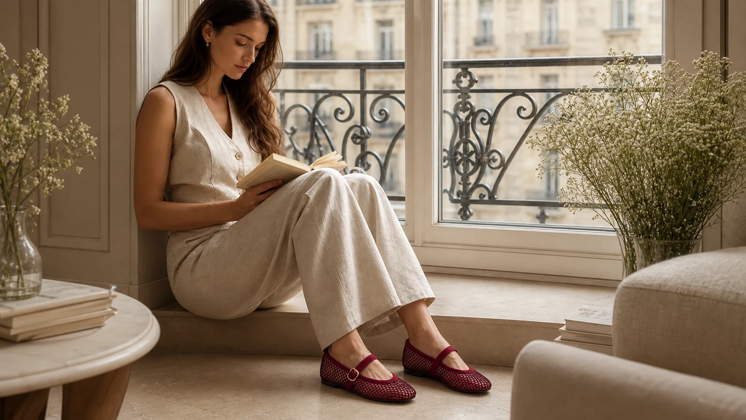 Ballerine scintillanti Mary Jane in stile scena pronta per una festa