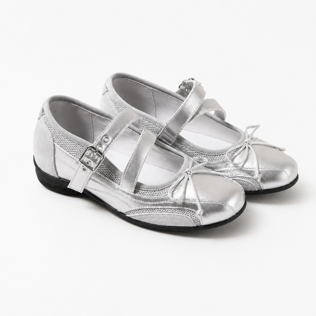 Variante argento Mary Jane flat