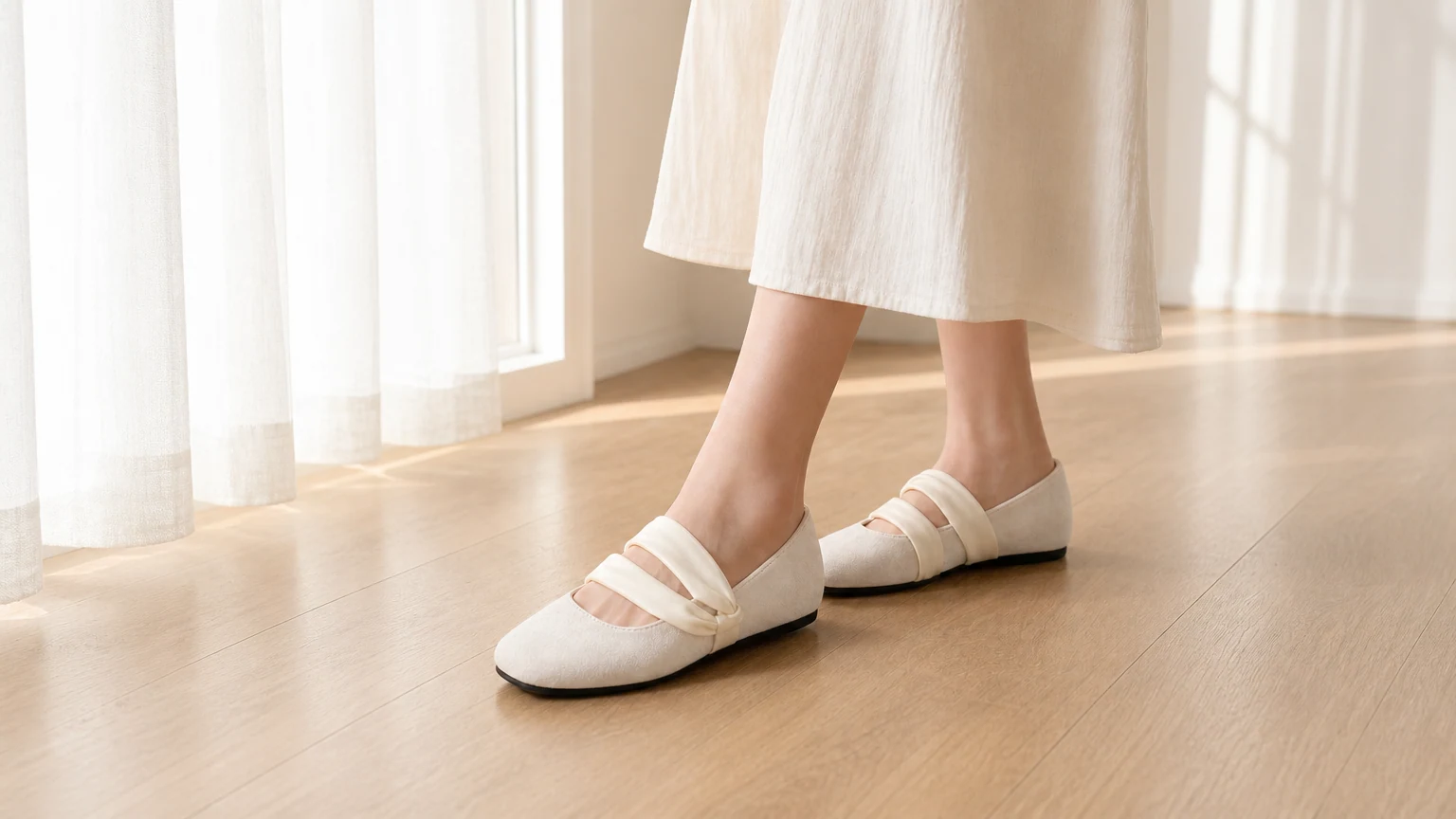Scarpe Mary Jane con punta quadrata in stile stile di vita morbido