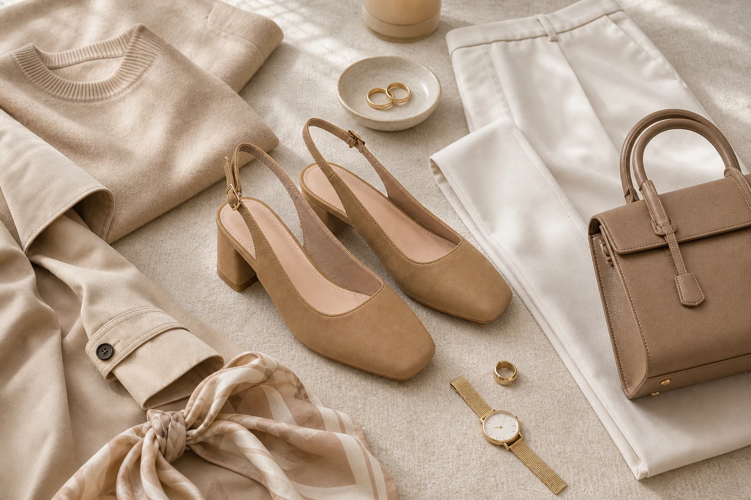 Scarpe slingback in una scena di prodotto lifestyle