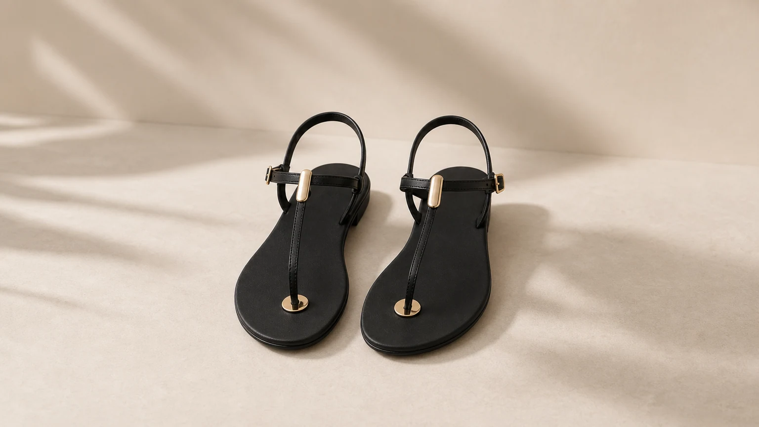 Minimalistische, Romeins geïnspireerde platte sandalen in een warme, casual sfeer