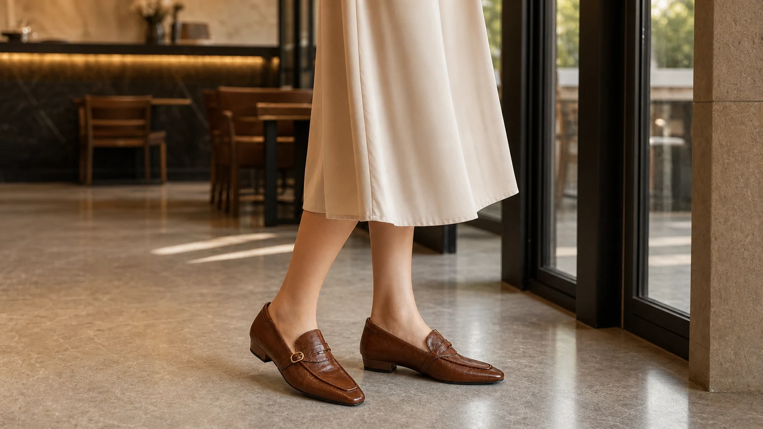 Minimalistisch-schicke, spitze Slip-On-Komfortschuhe im raffinierten Alltagsstil