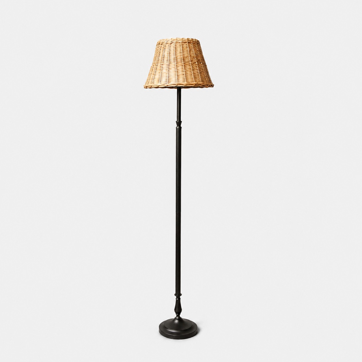 Handwoven rattan shade floor lamp product view